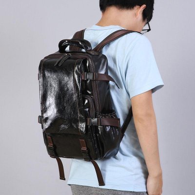 Handmade Leather Mens Cool Backpack Large Travel Bag Hiking Bag for Men