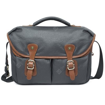 Waterproof Canvas Retro Leisure Camera Sling Bag - Slate Blue