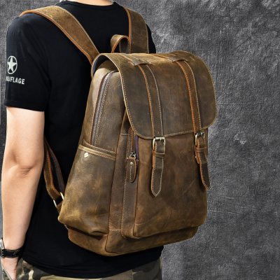 BW-Bag new design Men Oil Genuine Leather Backpack