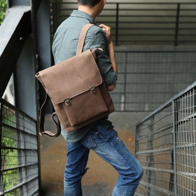 Cool Mens Leather Backpack Travel Backpacks Laptop Backpack for men