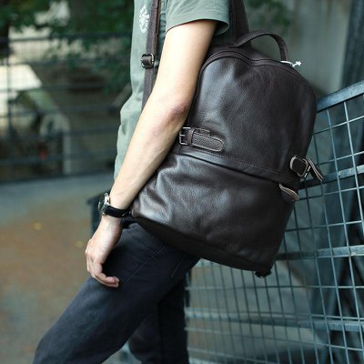 Mens Leather Backpack Cool Travel Backpacks Laptop Backpack for men