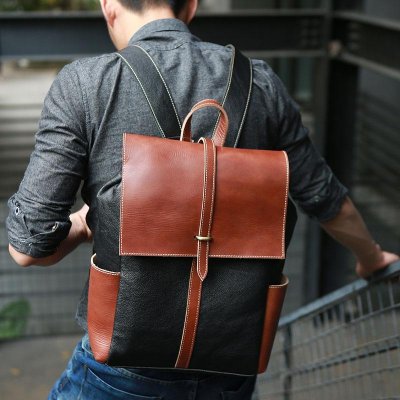 Handmade Mens Leather Backpacks Cool Travel Backpacks Laptop Backpack for men