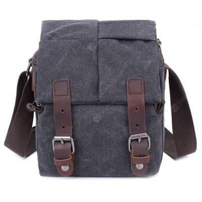 Fashionable Retro Camera Canvas Sling Bag - Dark Gray