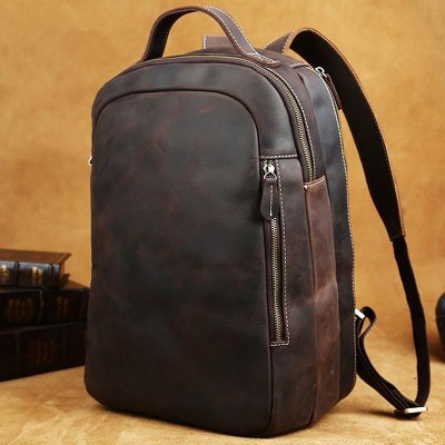 COOL LEATHER MENS LARGE BACKPACK TRAVEL BACKPACKs VINTAGE SCHOOL BACKPACK FOR MEN