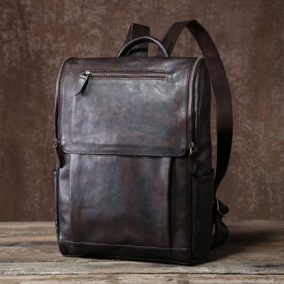 Handmade Leather Mens Cool Backpack Sling Bag Large Travel Bag Hiking Bag for Men