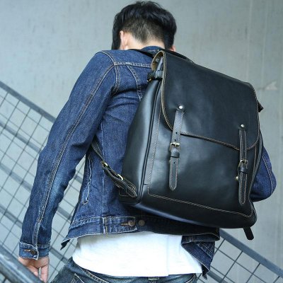 Cool Leather Mens Backpacks Travel Backpack Laptop Backpack for Men