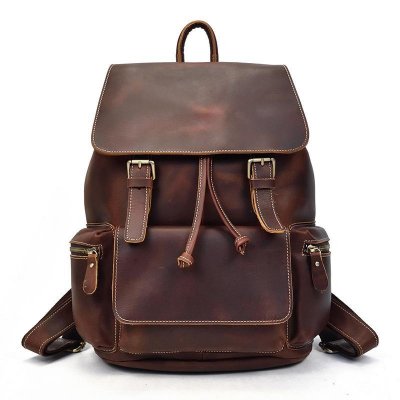 Cool Leather Mens Backpack Vintage Travel Backpack School Backpacks for Men