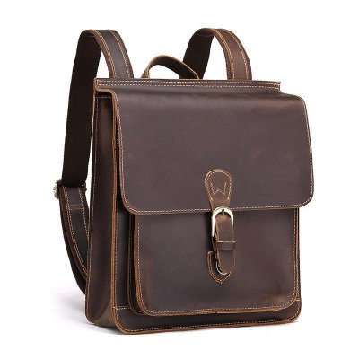 Cool Leather Mens Backpack Vintage Travel Backpack School Backpack for Men