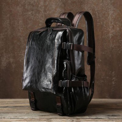 Handmade Leather Mens Cool Backpack Large Travel Bag Hiking Bag for Men