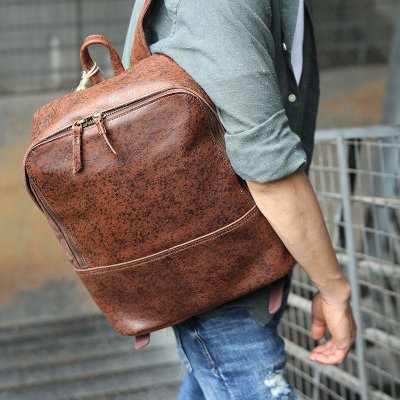 Cool Leather Mens Backpack Travel Backpack Vintage Laptop Backpack for men