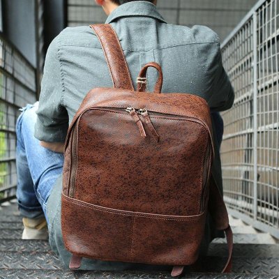 Cool Leather Mens Backpack Travel Backpack Vintage Laptop Backpack for men