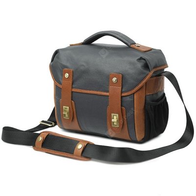 Waterproof Canvas Retro Shoulder Camera Messenger Bag for Man - Midnight Blue