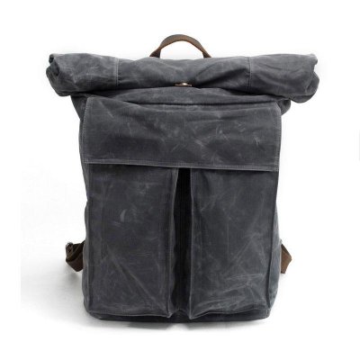 Badass Waxed Canvas Mens Travel Backpack Canvas Hiking Backpack Laptop Backpack for Men