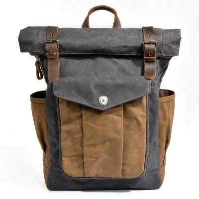 Waxed Canvas Mens Backpack Canvas Travel Backpacks Canvas School Backpack for Men