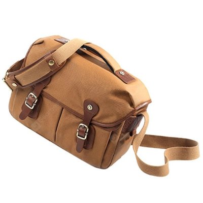 Waterproof Canvas Retro Camera Sling Bag - Light Khaki