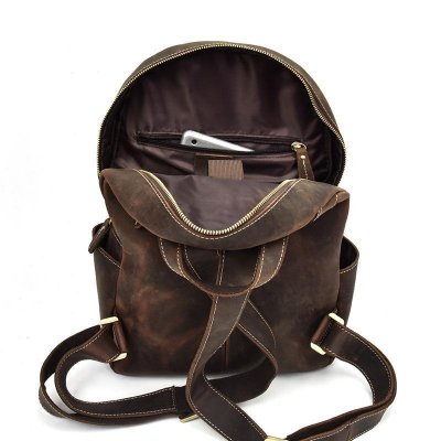 Cool Leather Mens Large Backpack Travel Backpack Vintage School Backpack for Men