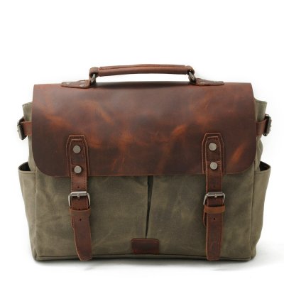 BW-Bag new oil wax canvas with crazy horse bag waterproof messenger bag retro camera bag