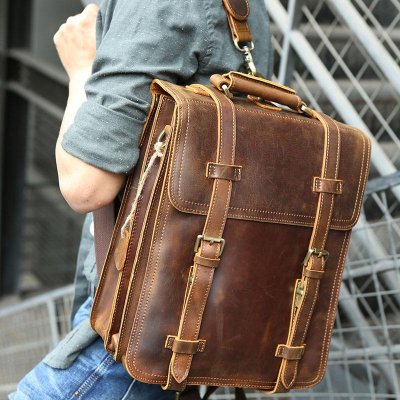 Handmade Leather Mens Backpack Travel Backpack Laptop Backpack for men