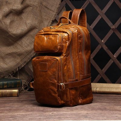 Cool Leather Mens Backpack Large Cool Vintage Large Travel Backpack Bag for Men