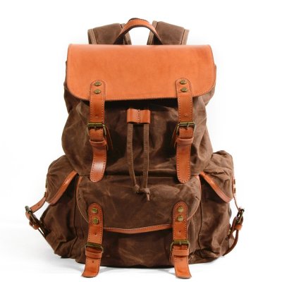 BW-Bag new cloth bag waterproof oil wax canvas bag retro outdoor travel large capacity mountaineering bag