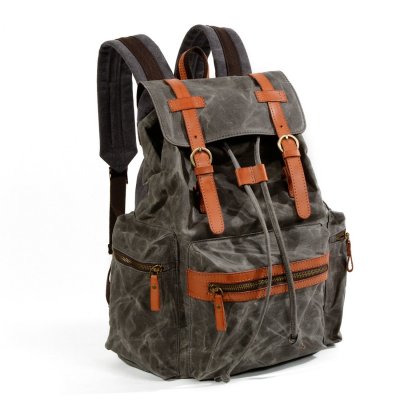 BW-Bag new waterproof canvas with leather backpack Amazon hot student bag