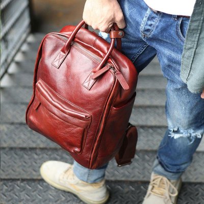 Cool Leather Mens Backpacks Travel Backpack Laptop Backpacks for men