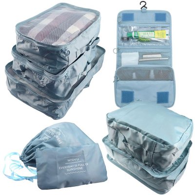 BW-Bag 8 Set Travel Waterproof Packing Organizers Cubes with Shoe Bag and Toiletry Bag