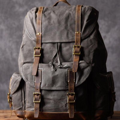 Oil Wax Canvas Mens Cool Backpack Bag Sling Bag Large Travel Bag Hiking Bag for Men