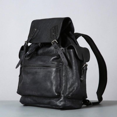 Handmade Leather Mens Cool Backpack Sling Bag Large Travel Bag Hiking Bag for Men