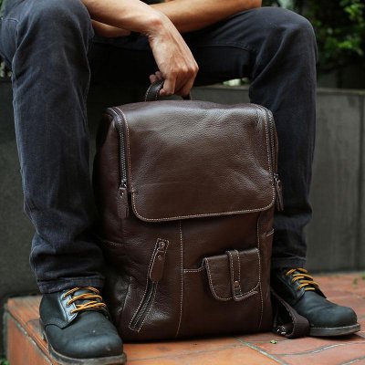 Leather Mens Backpacks Cool Travel Backpacks Laptop Backpack for men