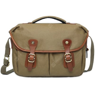 Camera Waterproof Canvas Retro Sling Bag - Army Green