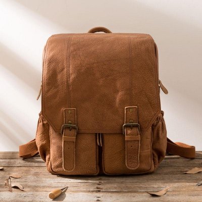 Cool Brown Mens Leather Backpacks Travel Backpacks Laptop Backpack for men