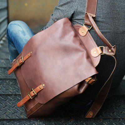 Dark Brown Leather Mens Backpack Travel Backpacks Laptop Backpack for men