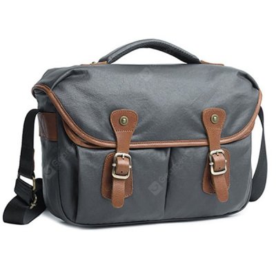 Waterproof Canvas Retro Leisure Camera Sling Bag - Slate Blue