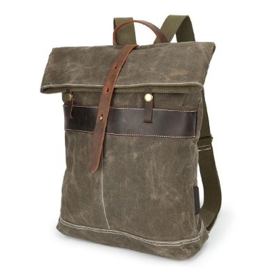 Waxed Canvas Mens Cool Backpacks Canvas Travel Backpack Canvas School Backpack for Men