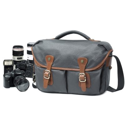 Waterproof Photography SLR Camera Vintage Casual Canvas Bag Male - Peacock Blue