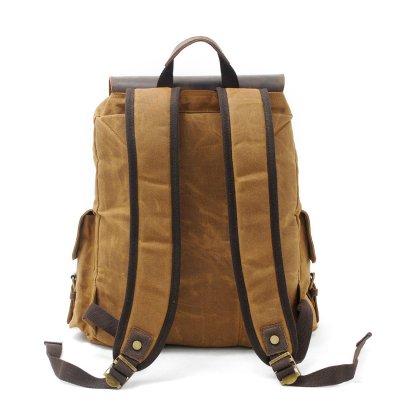 BW-Bag New High-Capacity Package Backpack Canvas Bag with Leather Bag